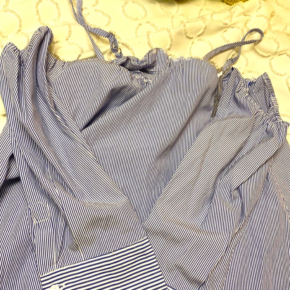 Pretty blue off the shoulder blouse!